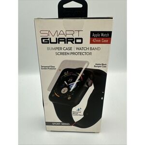 Smart Guard- BumperCase/ WatchBand/ ScreenProtector- Black For 42mm Apple Watch